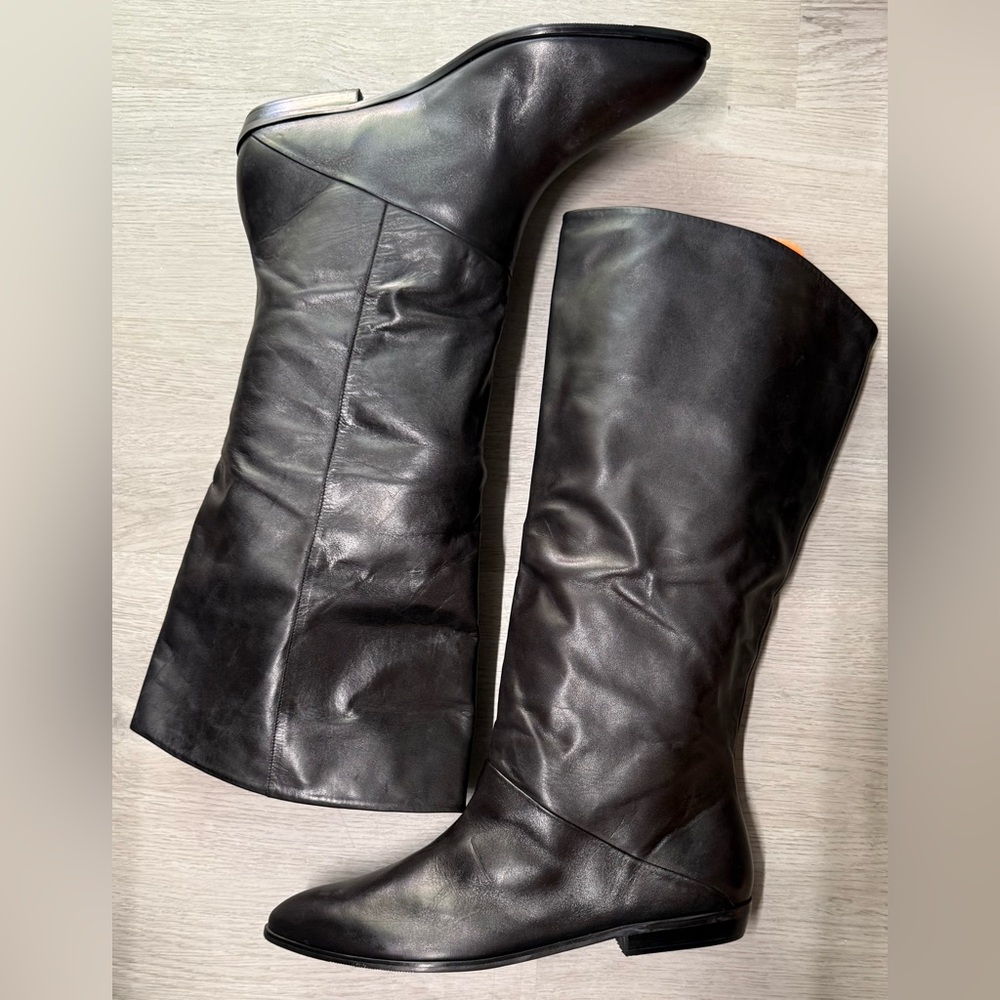 Naturalizer Black Leather Heeled Boots